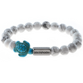 Teal White Beads